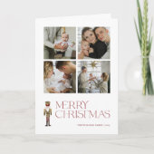 くるみモダン割りメリークリスマス4家族写真 カード (正面)