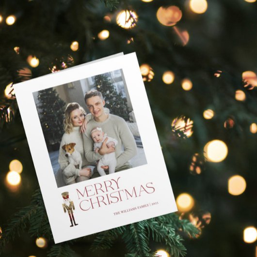 くるみモダン割り人形メリークリスマス家族の写真 カード