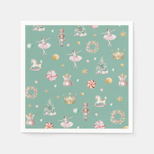 くるみモダン割り女の子バースデーパーティー スタンダードカクテルナプキン (正面)