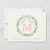 くるみ企業の割りコケットクリスマスリース ノートカード (正面)