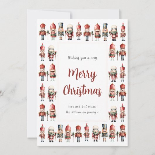 くるみ伝統的割りクリスマスホリデーカード シーズンカード (正面)