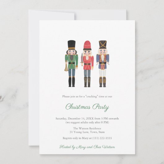 くるみ伝統的割り家族クリスマスパーティー 招待状 (正面)