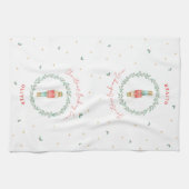 くるみ伝統的割り植物かわいいクリスマス キッチンタオル (横)