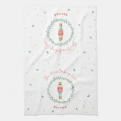 くるみ伝統的割り植物かわいいクリスマス キッチンタオル (縦)