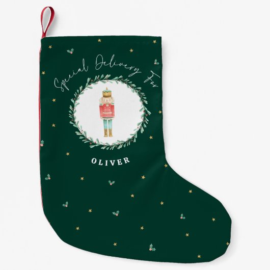 くるみ伝統的割り植物かわいいクリスマス スモールクリスマスストッキング (正面)