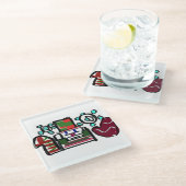 くるみ割りおもしろい ガラスコースター (アングル)