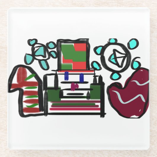 くるみ割りおもしろい ガラスコースター (正面)