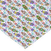 くるみ割りおよび雪片が付いているクリスマスパターン ショートテーブルランナー (コーナー)