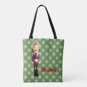 くるみ割りおよび雪片の名前をカスタムする トートバッグ (裏面)