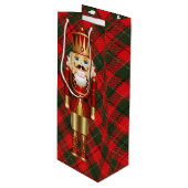 くるみ割りとクリスマスの格子状の高さ ワインギフトバッグ (正面アングル)