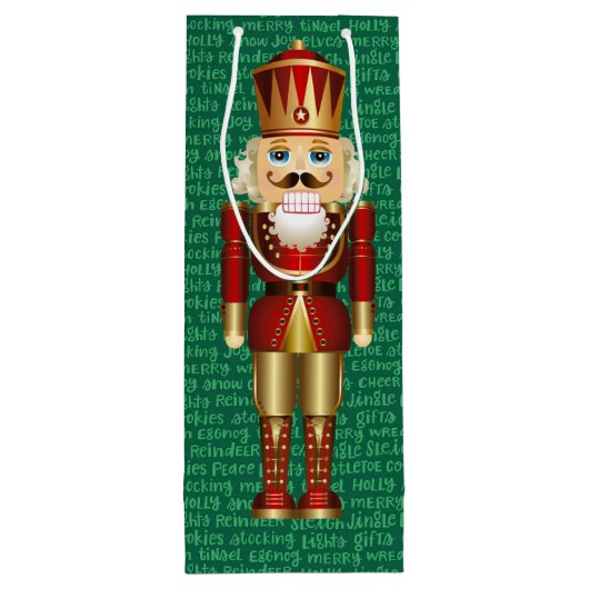 くるみ割りとクリスマスの言葉の高さ ワインギフトバッグ (裏面)