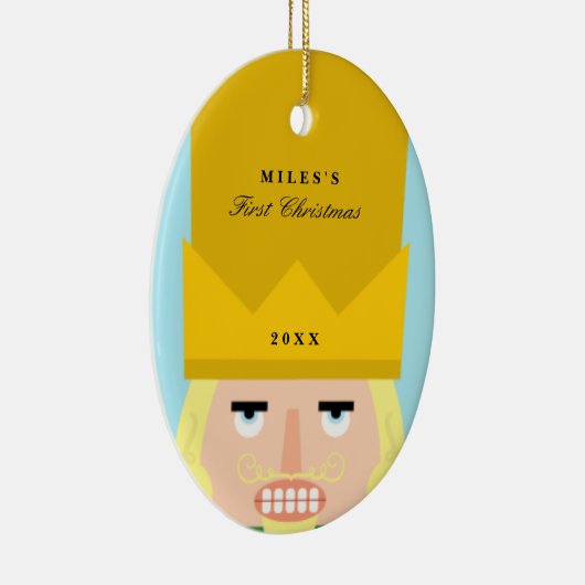 くるみ割りのオーナメントのベビーの初めてのクリスマス セラミックオーナメント (右)