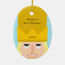 くるみ割りのオーナメントのベビーの初めてのクリスマス