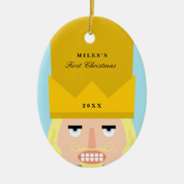 くるみ割りのオーナメントのベビーの初めてのクリスマス セラミックオーナメント