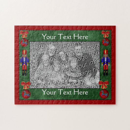 くるみ割りのオーナメントの休日あなたの写真 ジグソーパズル (横)