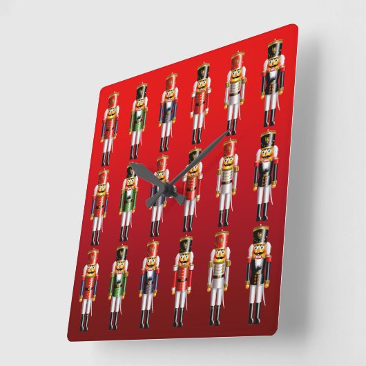 くるみ割りのクリスマスのバレエ スクエア壁時計 (傾斜)