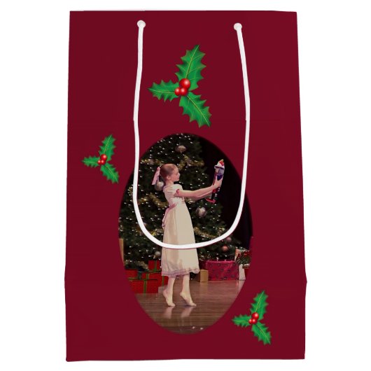 くるみ割りのクリスマスのバレエ ミディアムペーパーバッグ (裏面)