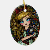 くるみ割りのバレエの女の子のクリスマスのオーナメント セラミックオーナメント (裏面)