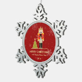 くるみ割りのメリークリスマスおよび明けましておめでとう2014年 スノーフレークピューターオーナメント (右)