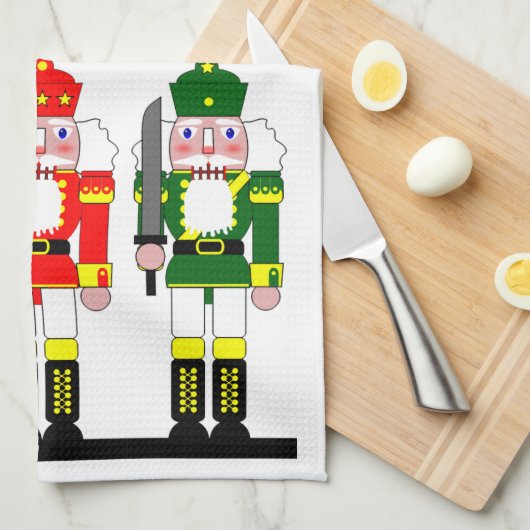 くるみ割りの休日のクリスマスのふきん キッチンタオル (四つ折り)