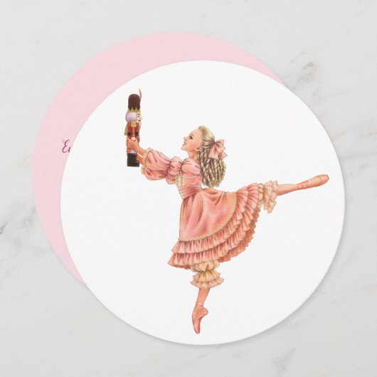 くるみ割りの休日の円形の招待状 招待状 (正面/裏面)