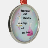 くるみ割りの名前入りなオーナメント-天使か花 メタルオーナメント (右)