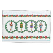 くるみ割りの戦わない兵隊が付いているクリスマスのリース 枕カバー (裏面-左)