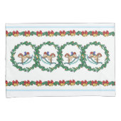 くるみ割りの戦わない兵隊が付いているクリスマスのリース 枕カバー (正面右)