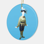 くるみ割りのPolichinelleのパーソナライズなオーナメント セラミックオーナメント (左)