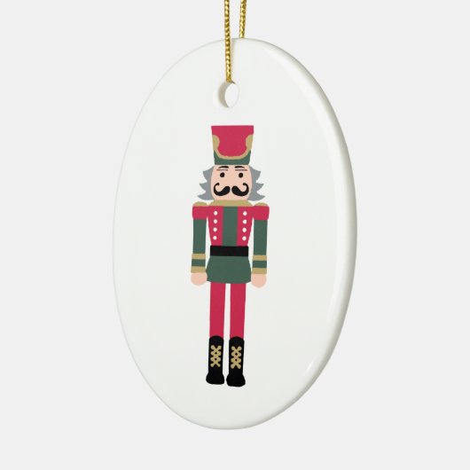 くるみ割りイラストレーションクリスマスデザインクラシックC セラミックオーナメント (左)