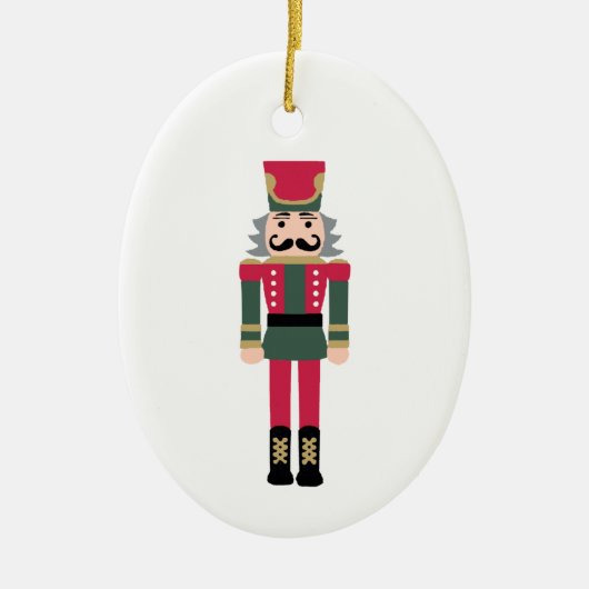 くるみ割りイラストレーションクリスマスデザインクラシックC セラミックオーナメント (正面)