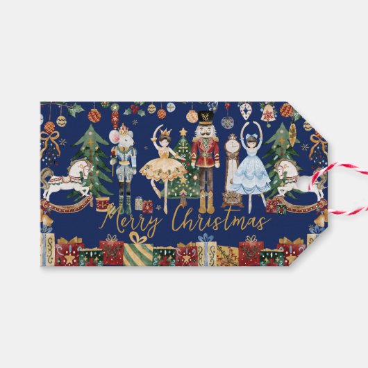 くるみ割りカービンテージクリスマス ギフトタグ (正面(横))