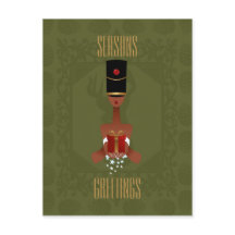 くるみ割りカーホリデーギフトクリスマスポストカード