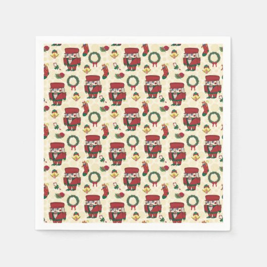 くるみ割りカーホリデークリスマス スタンダードカクテルナプキン (正面)