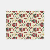 くるみ割りカーホリデークリスマス フリースブランケット (正面(横))