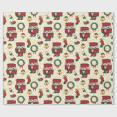くるみ割りカーホリデークリスマス ラッピングペーパー (フラット)