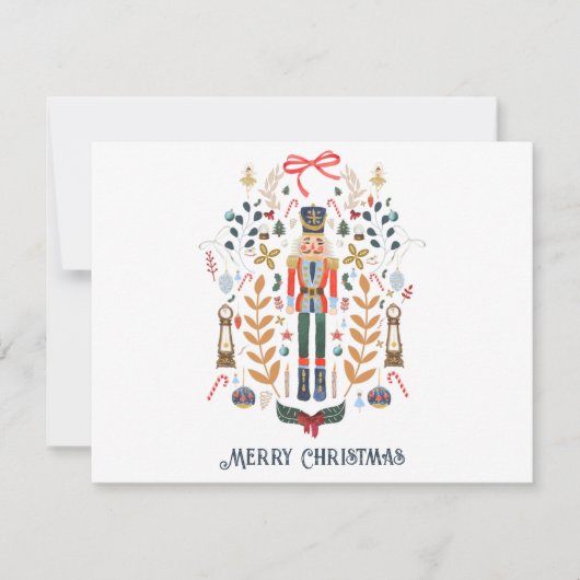 くるみ割りカーホリデーフォトクリスマスカード ノートカード (正面)