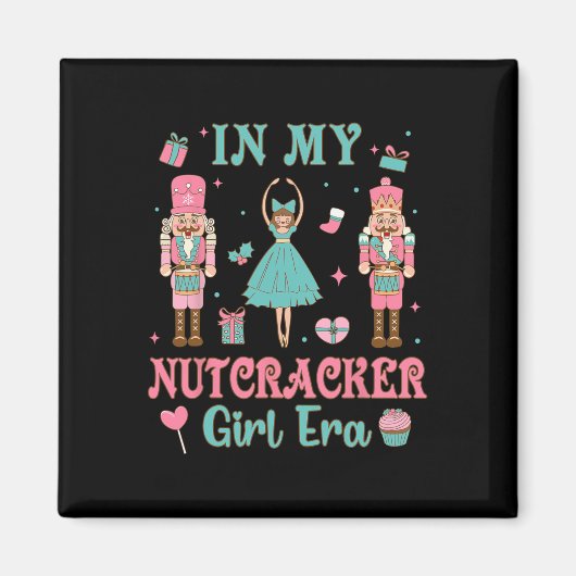 くるみ割りガールエラのピンクくるみ割りグループChris マグネット (正面)