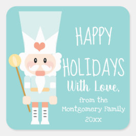 くるみ割りキストマスステッカーハッピーホリデー スクエアシール