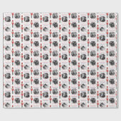 くるみ割りキャンディーケーン家族の写真ハッピーホリデー ラッピングペーパー (フラット)