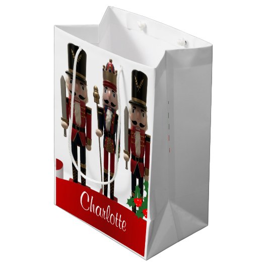 くるみ割りキングとクリスマスを守る ミディアムペーパーバッグ (正面アングル)