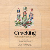 くるみ割りクラッキングクリスマスホリデーパーティー アクリル招待状 (正面)