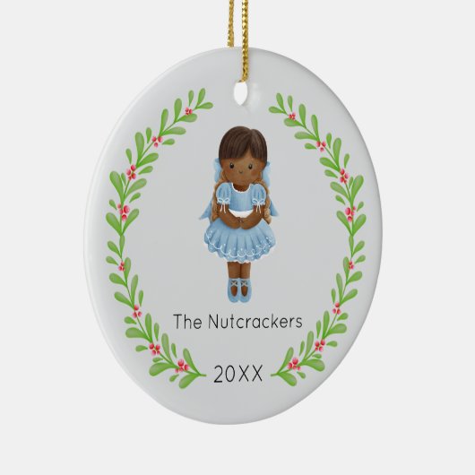 くるみ割りクララのクリスマスフォト セラミックオーナメント (右)