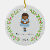 くるみ割りクララのクリスマスフォト セラミックオーナメント (正面)