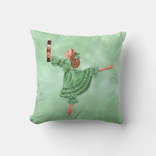 くるみ割りクララ枕グリーン クッション (正面)