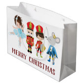 くるみ割りクララ、マウスキング、バレエのクリスマス ラージペーパーバッグ (裏面アングル)