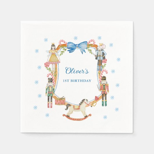くるみ割りクリスマスガール1st誕生日 スタンダードカクテルナプキン (正面)
