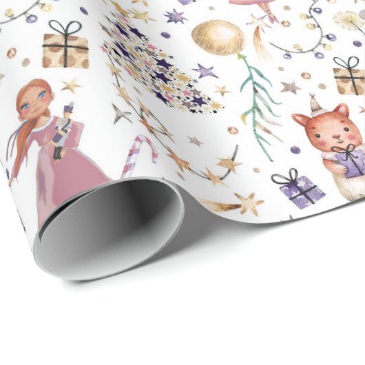 くるみ割りクリスマスキャラクターツリープレゼント ラッピングペーパー (ロールコーナー)