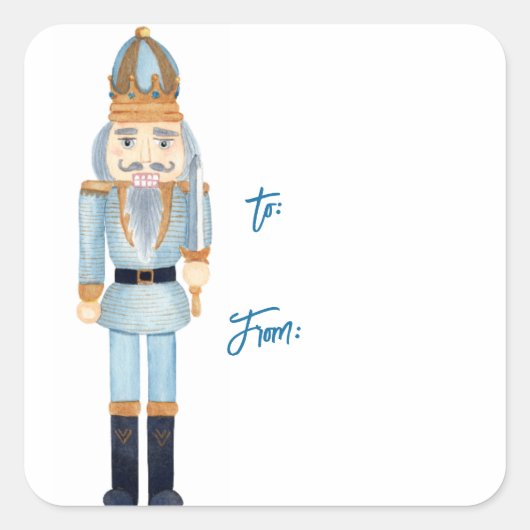 くるみ割りクリスマスギフトラベルシール スクエアシール (正面)