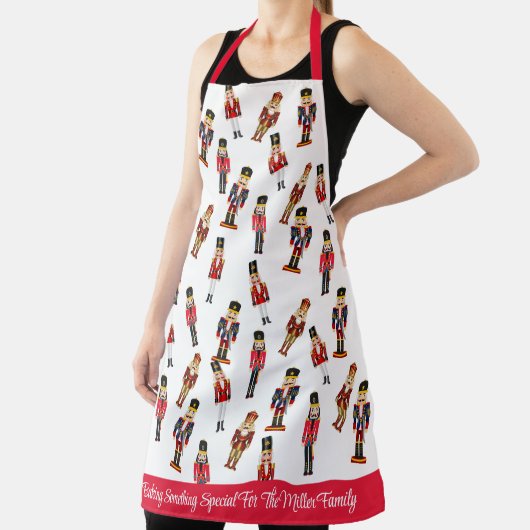くるみ割りクリスマスギフト追加の名前と文字 エプロン (インサイチュ)